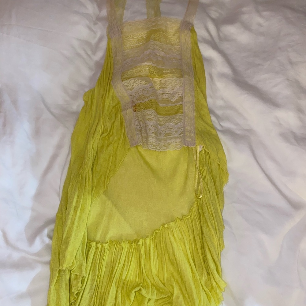 Free people Yellow Lace top